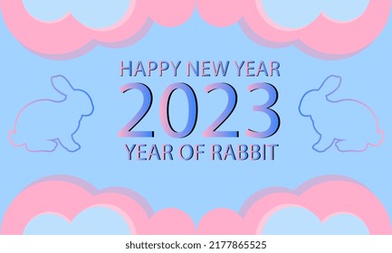 
2023 Year of the Rabbit Chinese Zodiac illustration vector