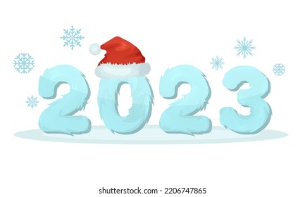 2023 year of the rabbit with santa hat