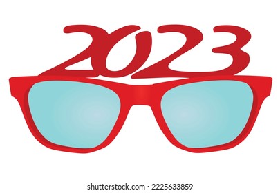 2023 year sunglasses. vector illustration