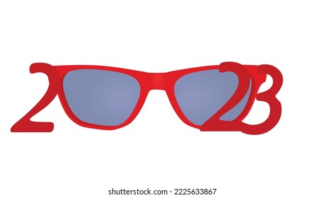 2023 year sunglasses. vector illustration
