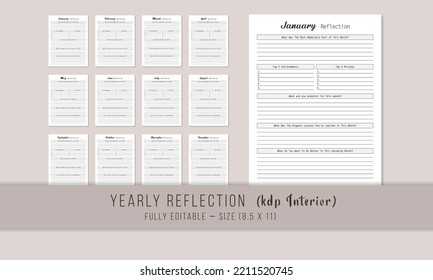 2023 yearly Reflection kdp interior template design