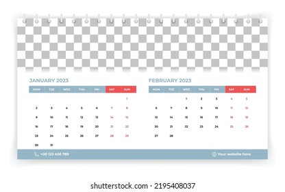 2023 years vector simple layout desk Calendar