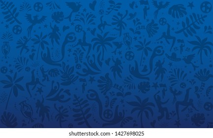 2024 Abstract green Brazilian Summer Game Competition background. World of Brasil pattern dinamic shapes and traditional elements. Kids Camp Sports Championship Conmeball Copa America São Paulo Rio Be