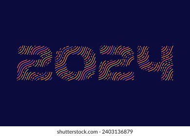 2024. Abstract numbers vector illustration. Holiday design for greeting card, invitation, calendar, etc. vector illustration.