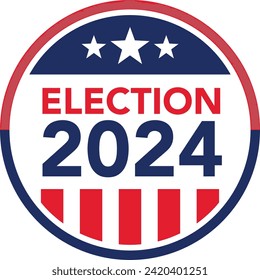 2024 American election banner badge. Presidential election of the United states of America