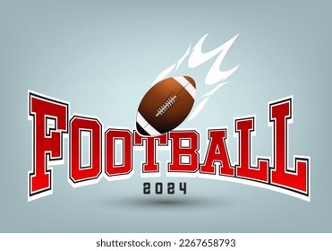 2024 American football concept vector design, Ameracan football banner, football ball on an isolated background, for greeting card, banner, poster