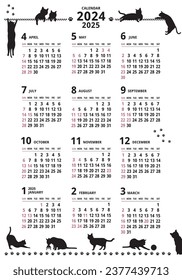 2024 Annual Calendar
Starts in April
Cat silhouette vertical type