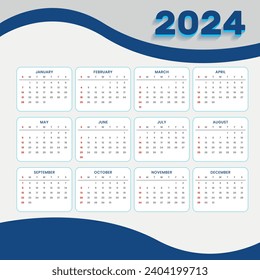 2024 annual planner calendar template schedule events or tasks 