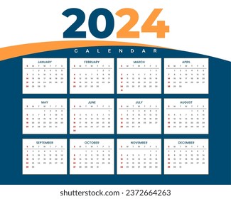 2024 annual planner template a full page printable design vector