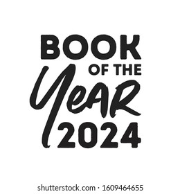 2024 Book of The Year Handwritten Vector Text Display Banner Illustration Background