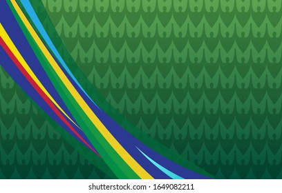 2024 Brazilian Summer game soccer Competition background World of Brazil abstract green pattern dinamic ethnic traditional elements. Kids Camp, Sports, Championship, Conmeball Copa, America, São Paulo