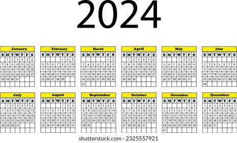 2024 calander design . art in illustrator .