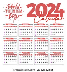 2024 calendar design template for happy new year planner