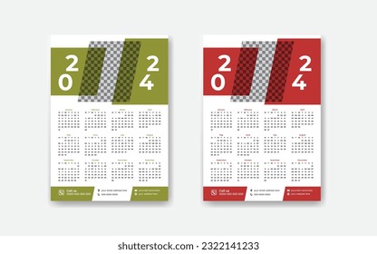 2024 Calendar Design template new year for your business