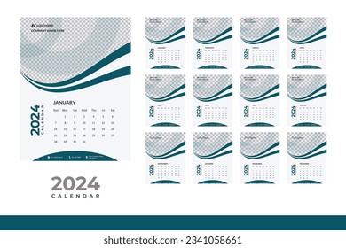 2024 Calendar Design Template, wall Calendar Design in Business Style