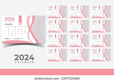 2024 Calendar Desk Design Template 