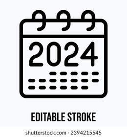 2024 Calendar Icon Symbol Vector. Calendar Icon.
