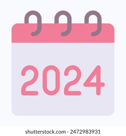 2024 Calendar Icon Symbol Vector. Calendar Icon. Flat Style Isolated Vector Icon. 