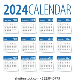 2024 Calendar Leaves Set - Illustration