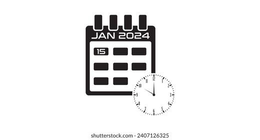 2024 calendar month January 15th at 08.00