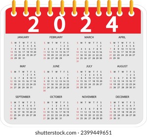 2024 calendar, new year calendar 2024, Monthly calendar year 2024