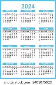 2024 Calendar single page for all the year