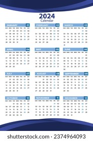plantilla de calendario de 2024 a4 imprimible