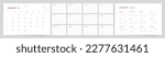 2024 Calendar template design. Week starts on Sunday office calendar. Desktop planner in simple clean style. Corporate or business calendar. English vector calendar layout.	