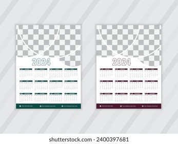 2024 Calendar Template, editable vector Free Vector
Calendar 2024 modern design planner template.