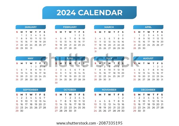 2024 Calendar Template White Background 600w 2087335195 