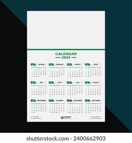 2024 calendar vector design for your business, Ready to print calendar