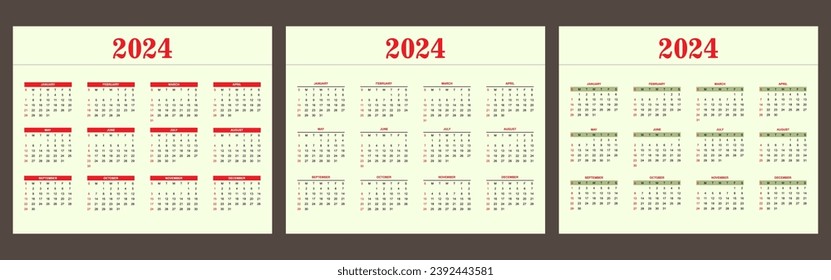 2024 Vorlage für Kalendervorlagen