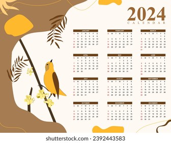 2024 Calendar Vector Template illustartion