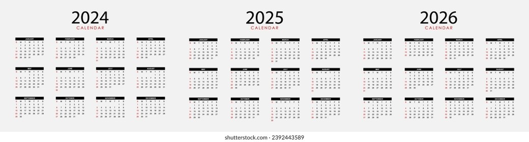 2024 Calendar Vector Template illustartion