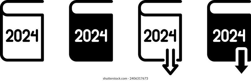 2024 catalogue icon, vector line illustration	