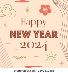 2024 celebrating card vector color style