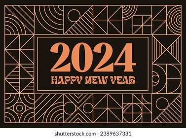 2024 celebration banner geometry background style