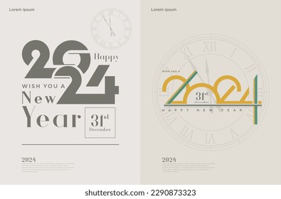 2024 celebration delicate banner with two different concepts. premium vector.