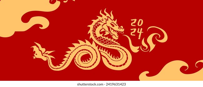 2024 chinese dragon new year banner