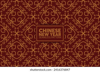 2024 Chinese New Year card. Modern traditional decoration. Flat vector ornamental design for calendar, invitation and social media. Holiday background.