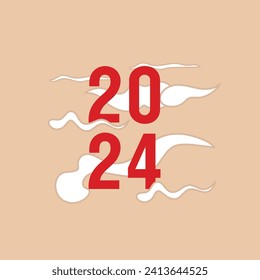 2024 Chinese new year, year of the dragon. Set of Chinese new year posters, greeting cards design with Chinese zodiac dragon. Chinese translation: dragon