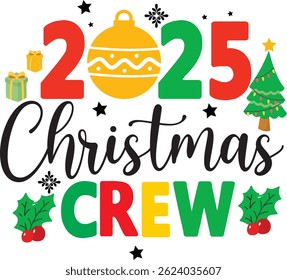 2024 Christmas Crew Typographic T-shirt Design