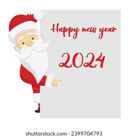 2024 christmas santa claus celebrate festive art poster joy poster hat season merry december banner new year happy design illustration greeting gift poster