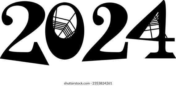 2024 cobweb black vector text, no background