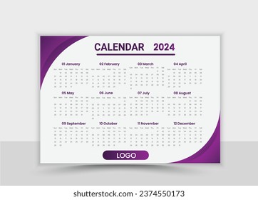 2024 colorful creative calendar design

