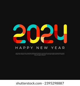 2024 colorful of Happy New Year background design.Happy new year 2024 with text number colorful geometric shape