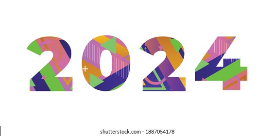 2024 Concept Retro Colorful Word Art Stock Vector (Royalty Free ...