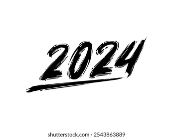 2024 Design Illustration, artistic, flat, simple, memorable and eye catching, can use for Calendar Design, Website, News, Content, Infographic or Graphic Design Element. Vector Illustration