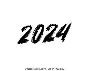 2024 Design Illustration, artístico, plano, simple, memorable y llamativo, se puede usar para el diseño de calendarios, Sitio web, Noticias, contenido, infografía o elemento de Diseño gráfico. Ilustración vectorial