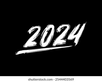2024 Design Illustration, artistic, flat, simple, memorable and eye catching, can use for Calendar Design, Website, News, Content, Infographic or Graphic Design Element. Vector Illustration